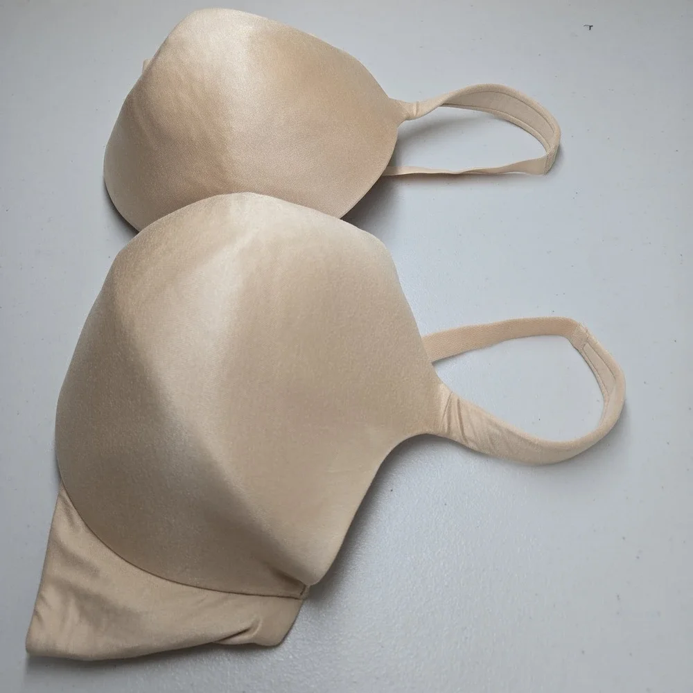 Catherines Women Bra 48DD Beige T Shirt Wireless Strap Adjustable